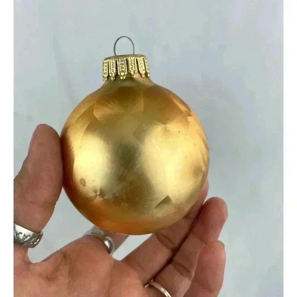 VTG Lot of 5 Gold Mercury Glass Christmas Ornaments Made in USA Holidays - Picture 7 of 14